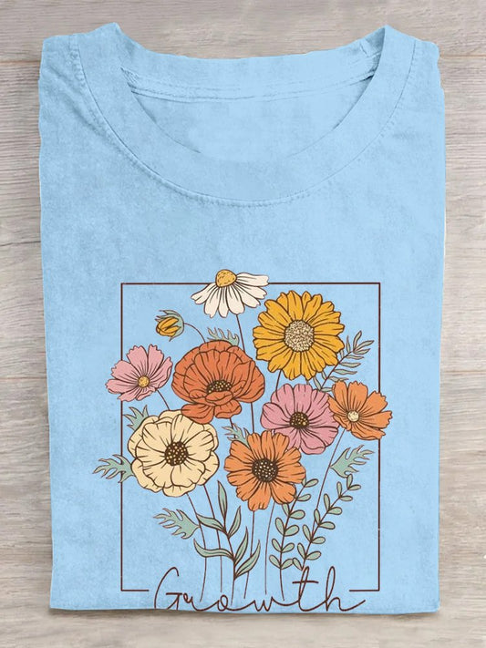 Cotton Floral Casual T-Shirt