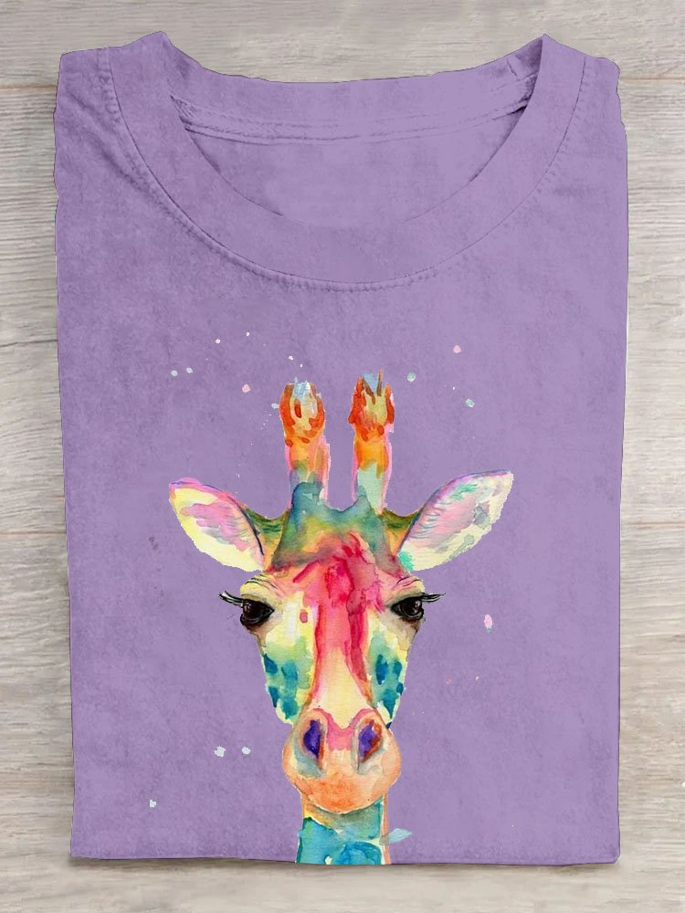 giraffe Printed Casual T-Shirt