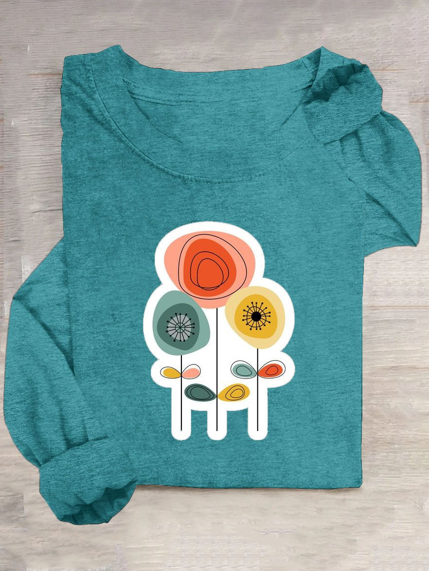 Funny Floral Cotton-Blend T-Shirt