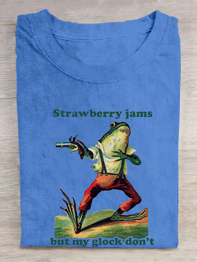 Crew Neck Frog Casual T-Shirt