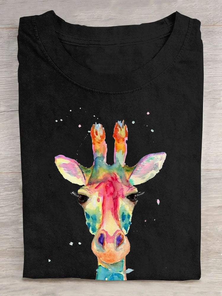 giraffe Printed Casual T-Shirt