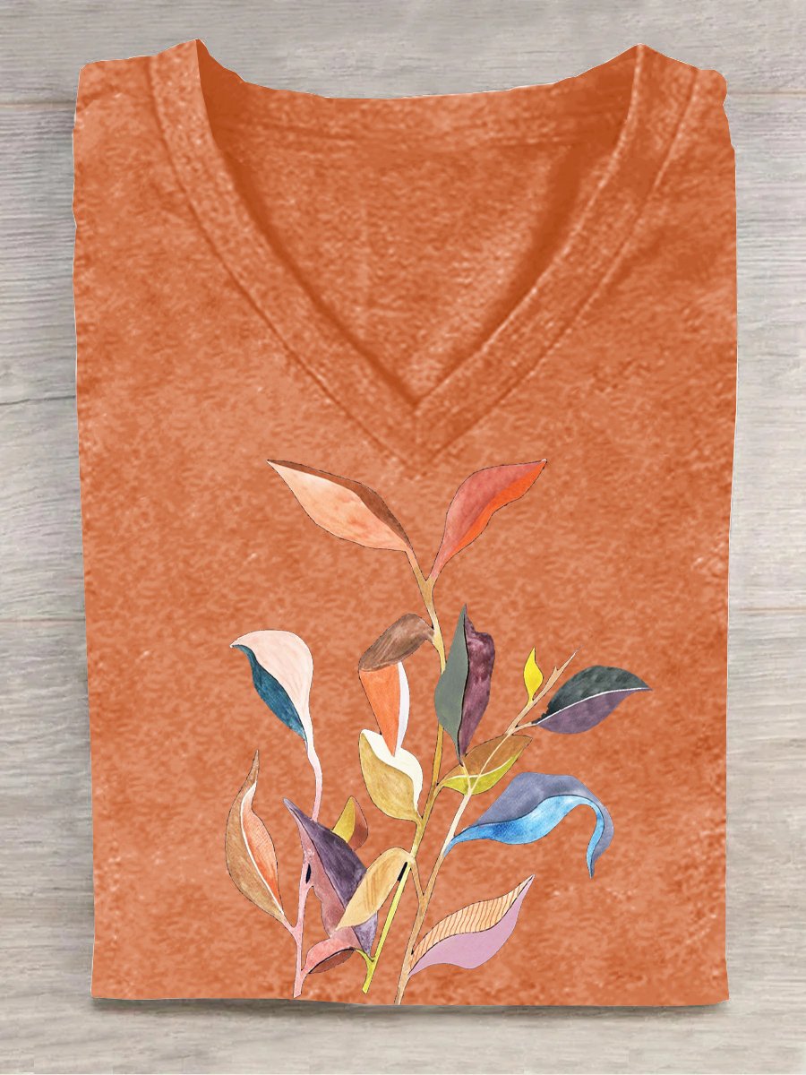 Casual Loose Leaf T-Shirt