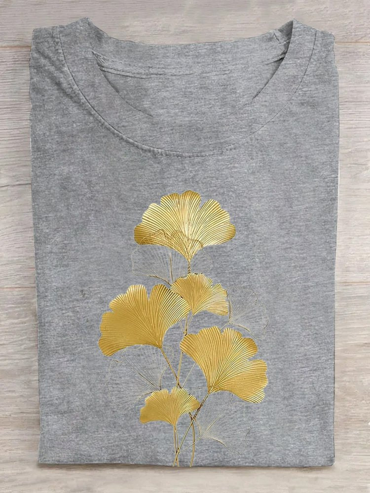 Cotton-Blend Crew Neck Casual T-Shirt