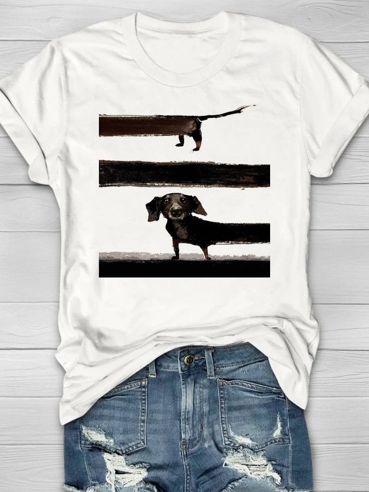 Casual Dog Cotton Crew Neck T-Shirt