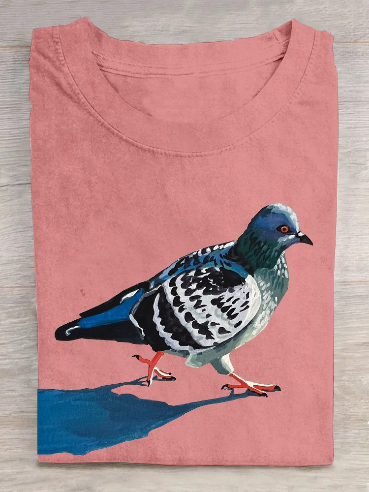 Casual Cotton Bird T-Shirt