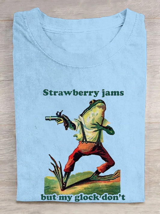 Crew Neck Frog Casual T-Shirt