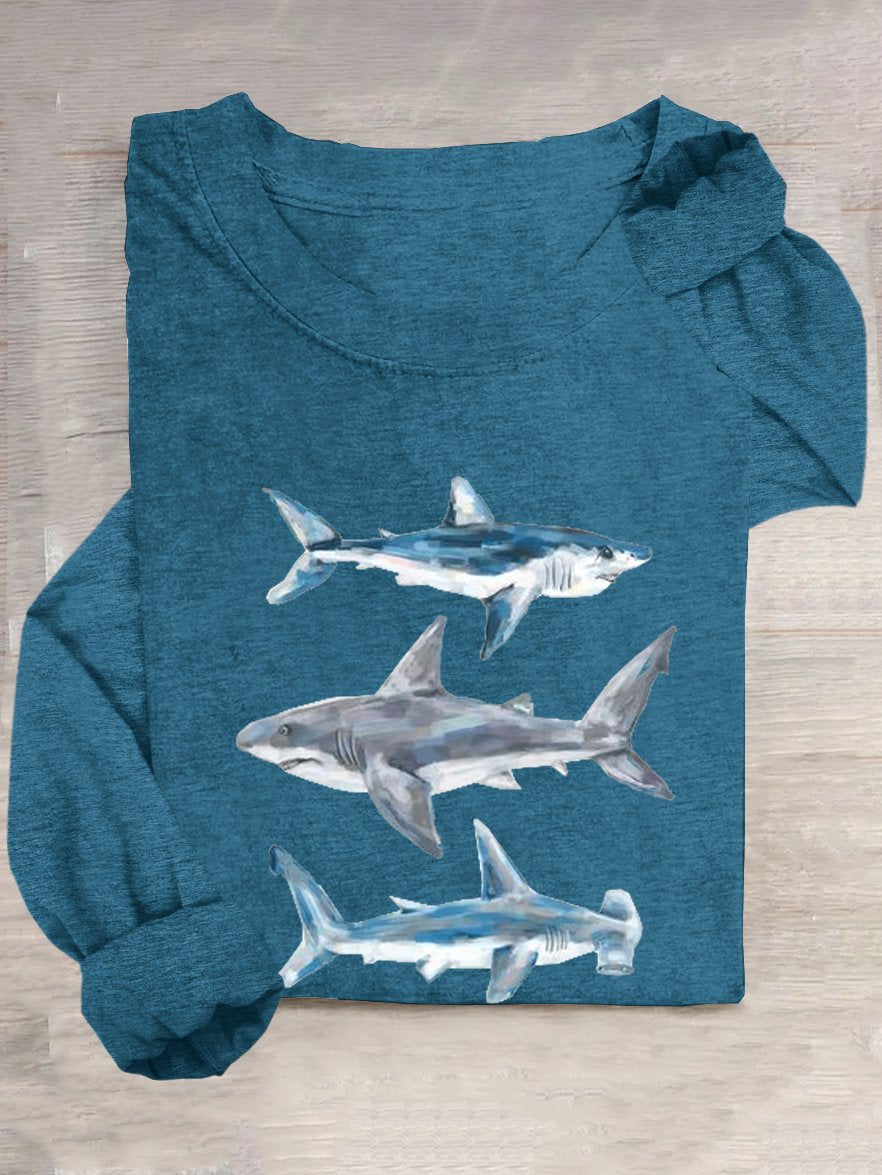 Shark Casual Crew Neck T-Shirt