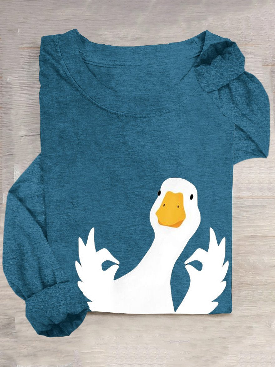 Funny DuckLoose Crew Neck Casual T-Shirt