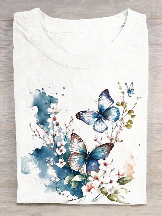 Casual Cotton Floral T-Shirt