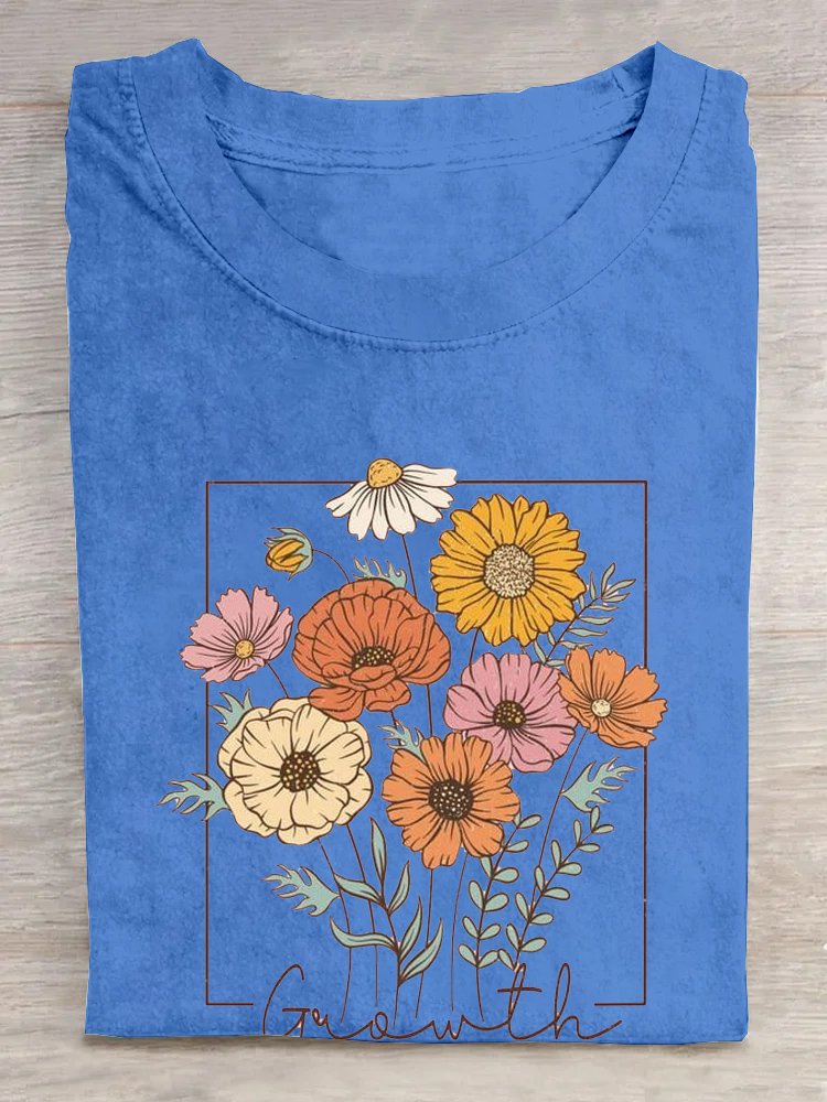 Cotton Floral Casual T-Shirt