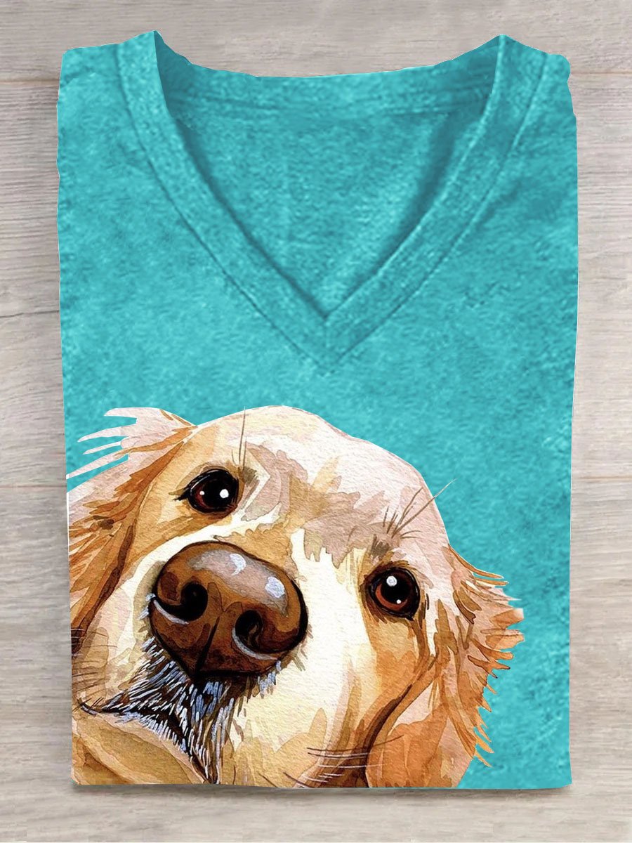 Dog Printed Casual T-Shirt