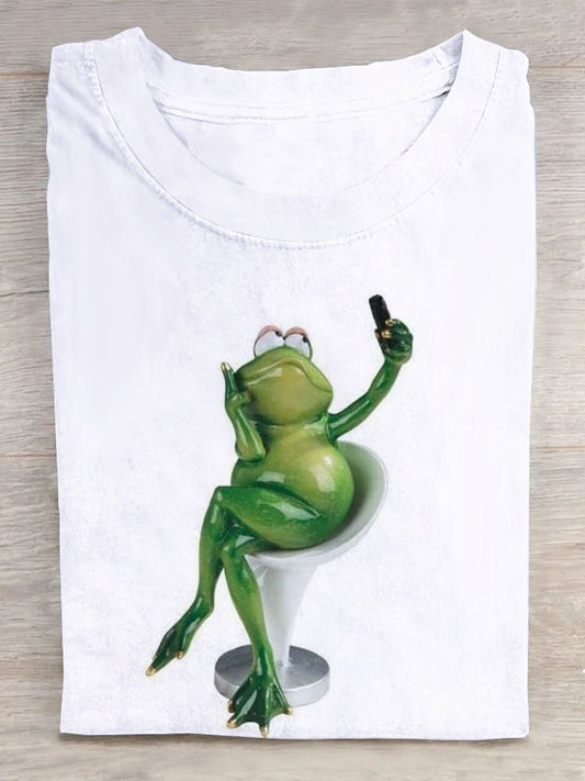 Casual frog Printed  T-Shirt