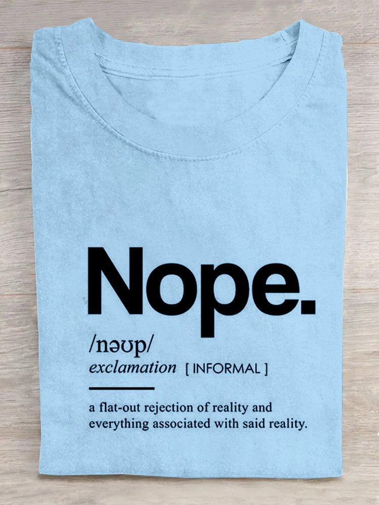 NOPE ART PRINT CASUAL T-SHIRT