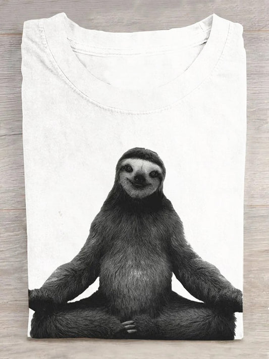 Casual Crew Neck Loose Animal T-Shirt