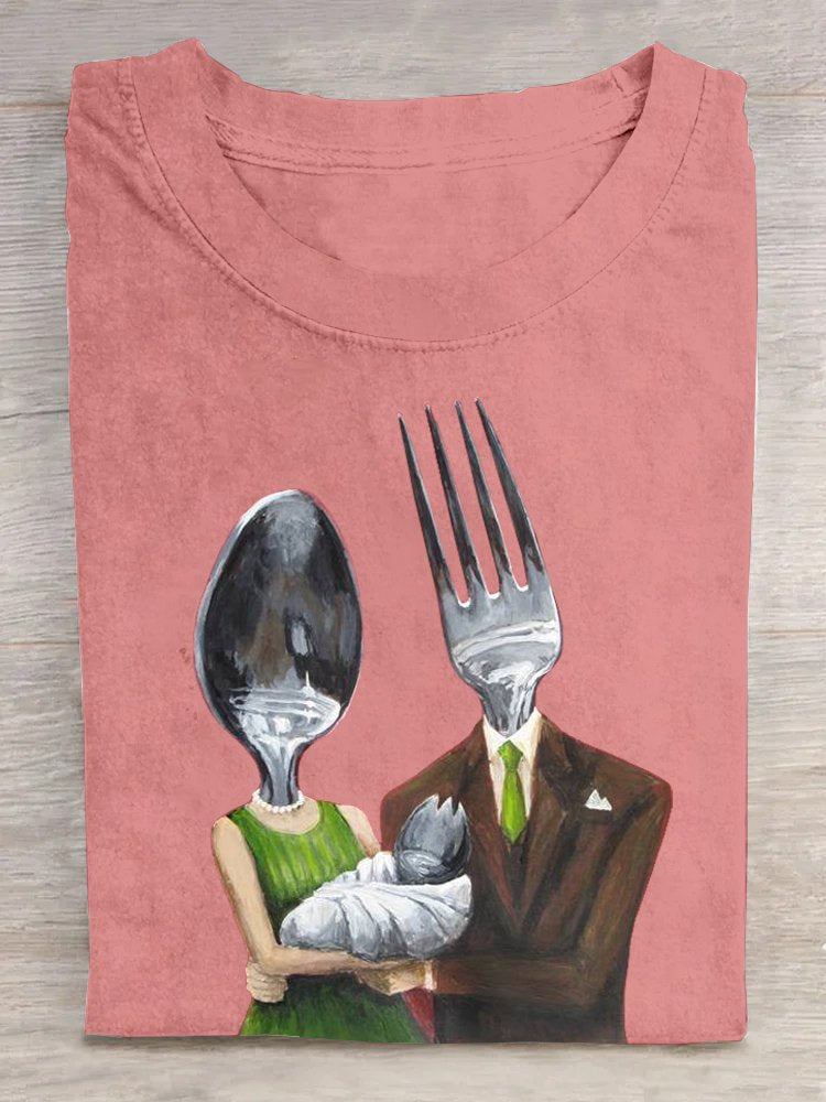 Funny tableware Casual Cotton Loose T-Shirt