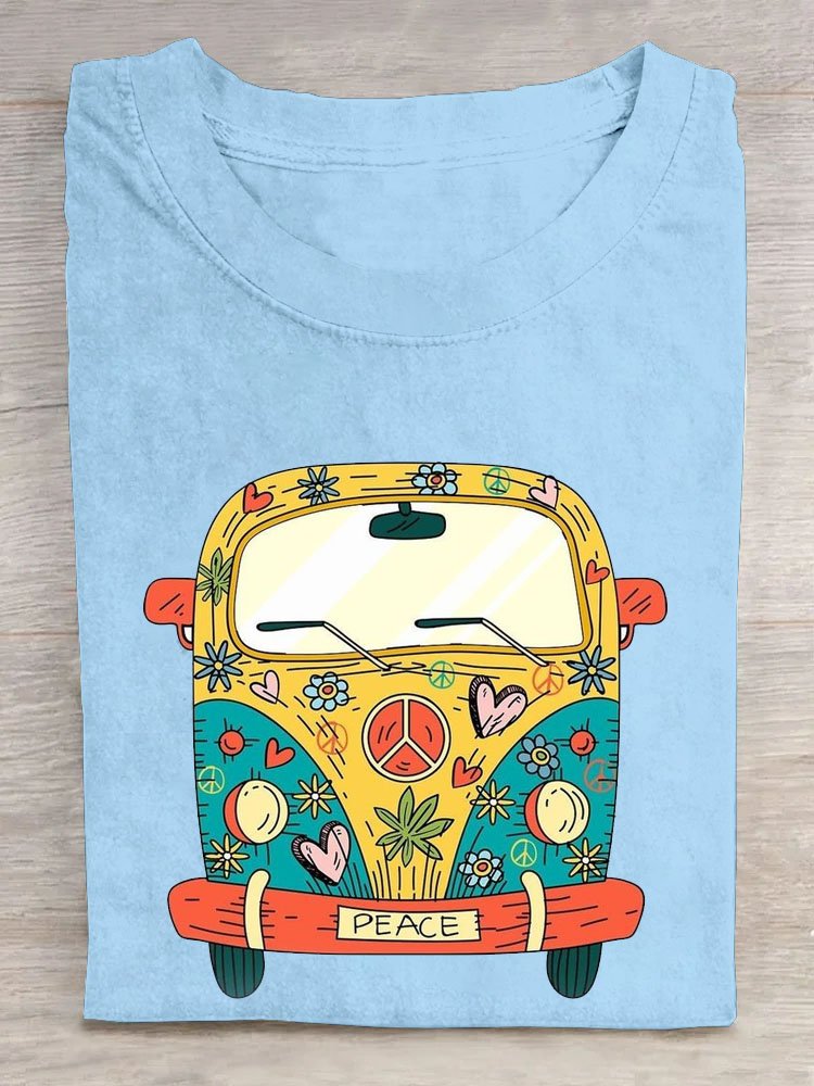 Funny Car Printed Casual Loose T-Shirt