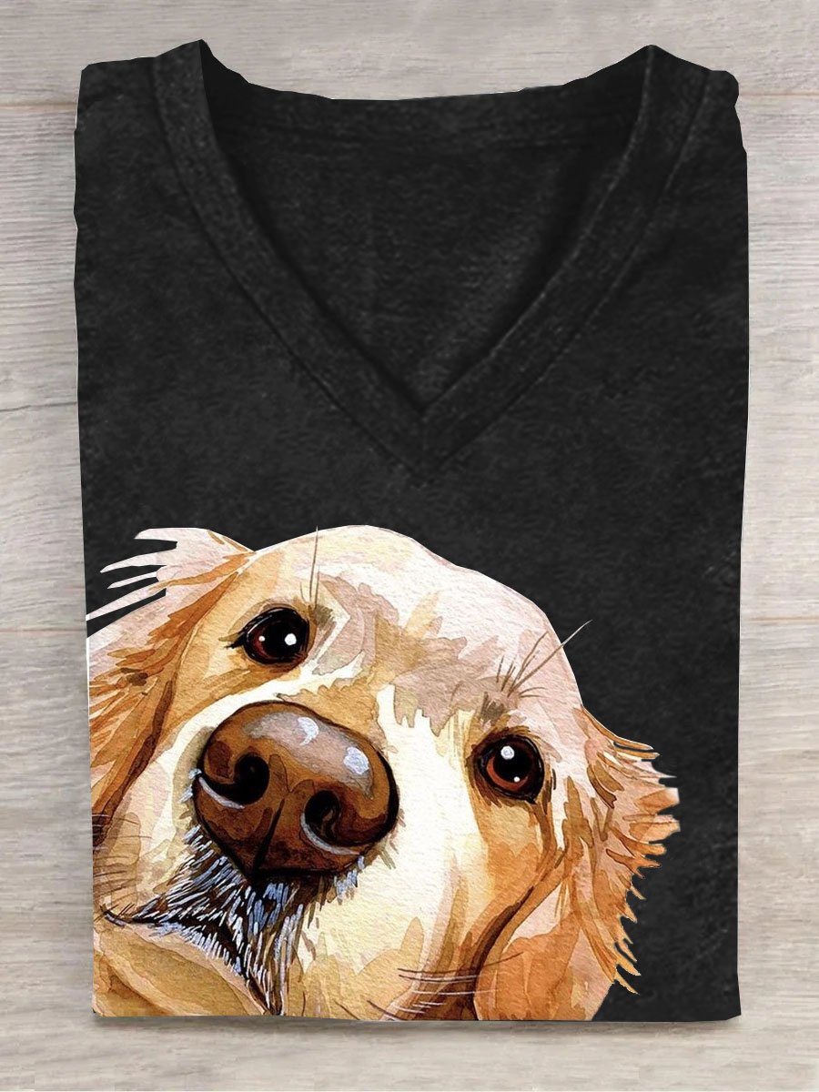 Dog Printed Casual T-Shirt