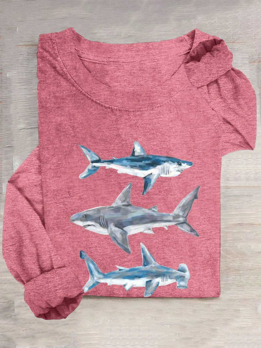 Shark Casual Crew Neck T-Shirt