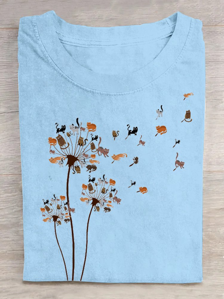 Loose Casual Cotton Dandelion T-Shirt