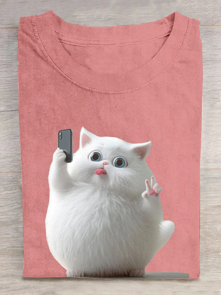 Casual Cat Loose T-Shirt