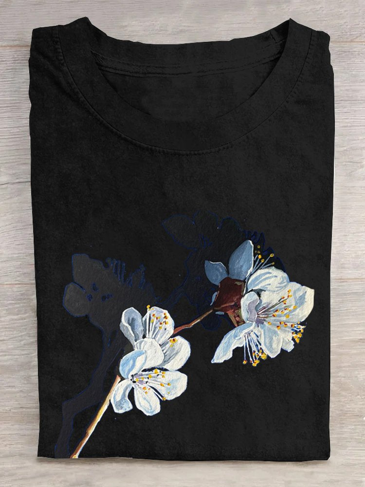 Floral Casual Crew Neck T-Shirt