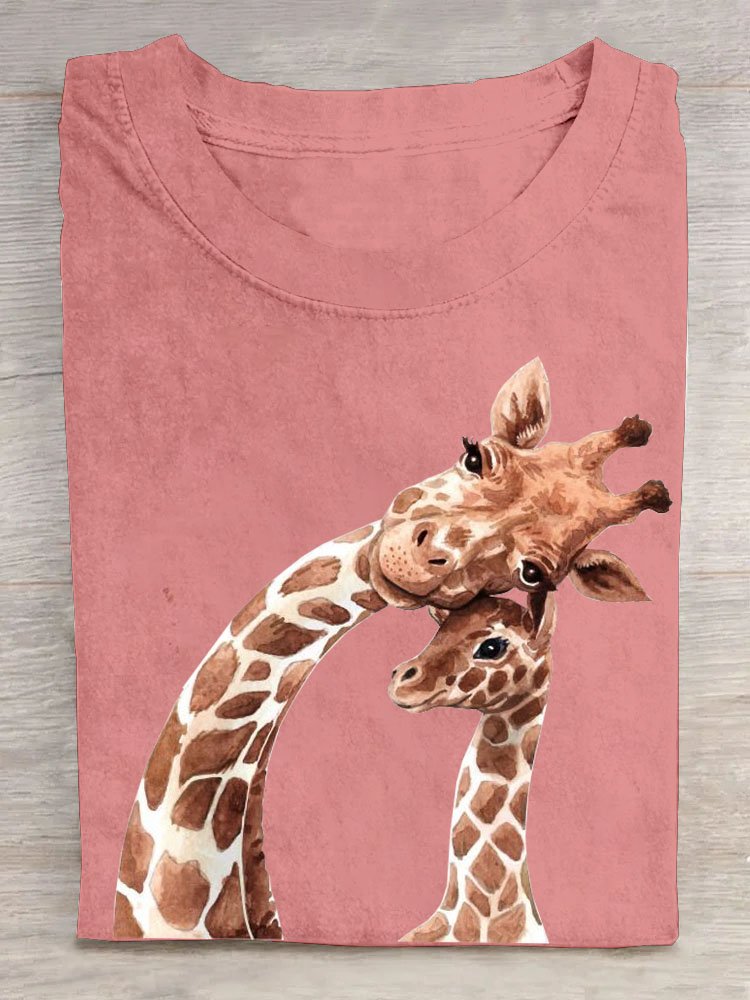 giraffe Casual Cotton T-Shirt