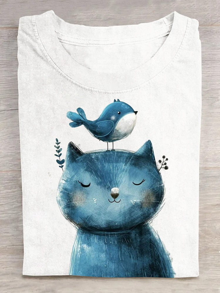 Casual Cotton Cat T-Shirt