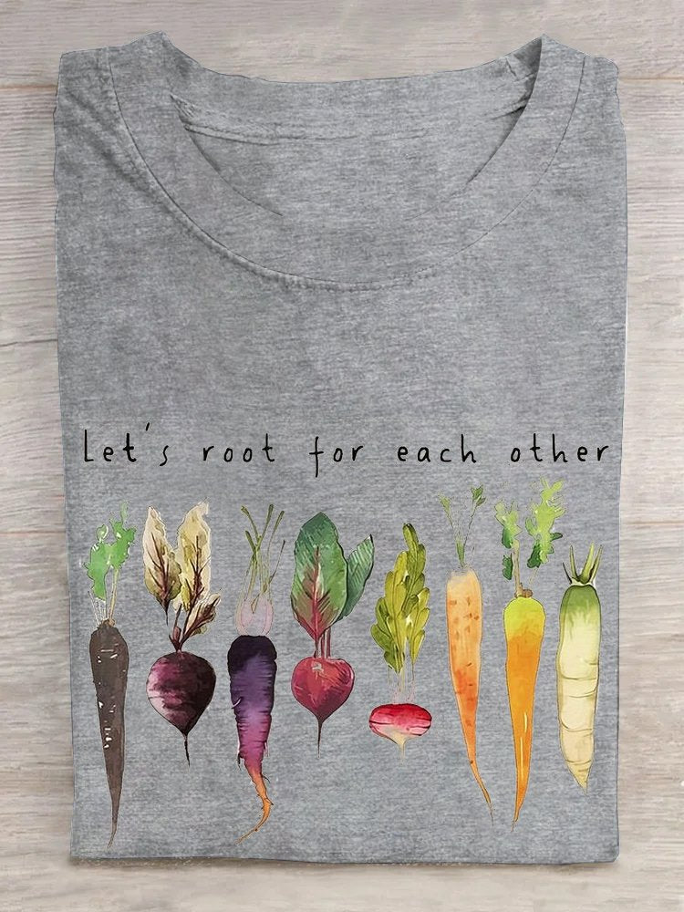 Vegetable Loose Crew Neck Casual T-Shirt