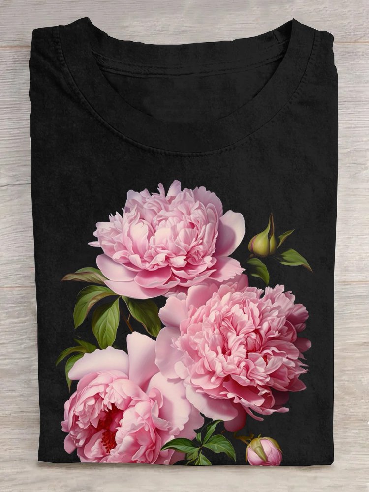 Floral Casual Crew Neck T-Shirt