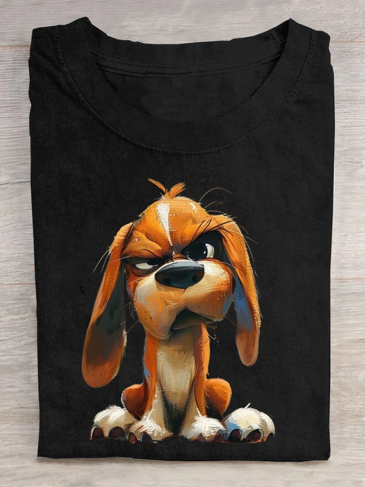 Jersey Dog Crew Neck Casual T-Shirt