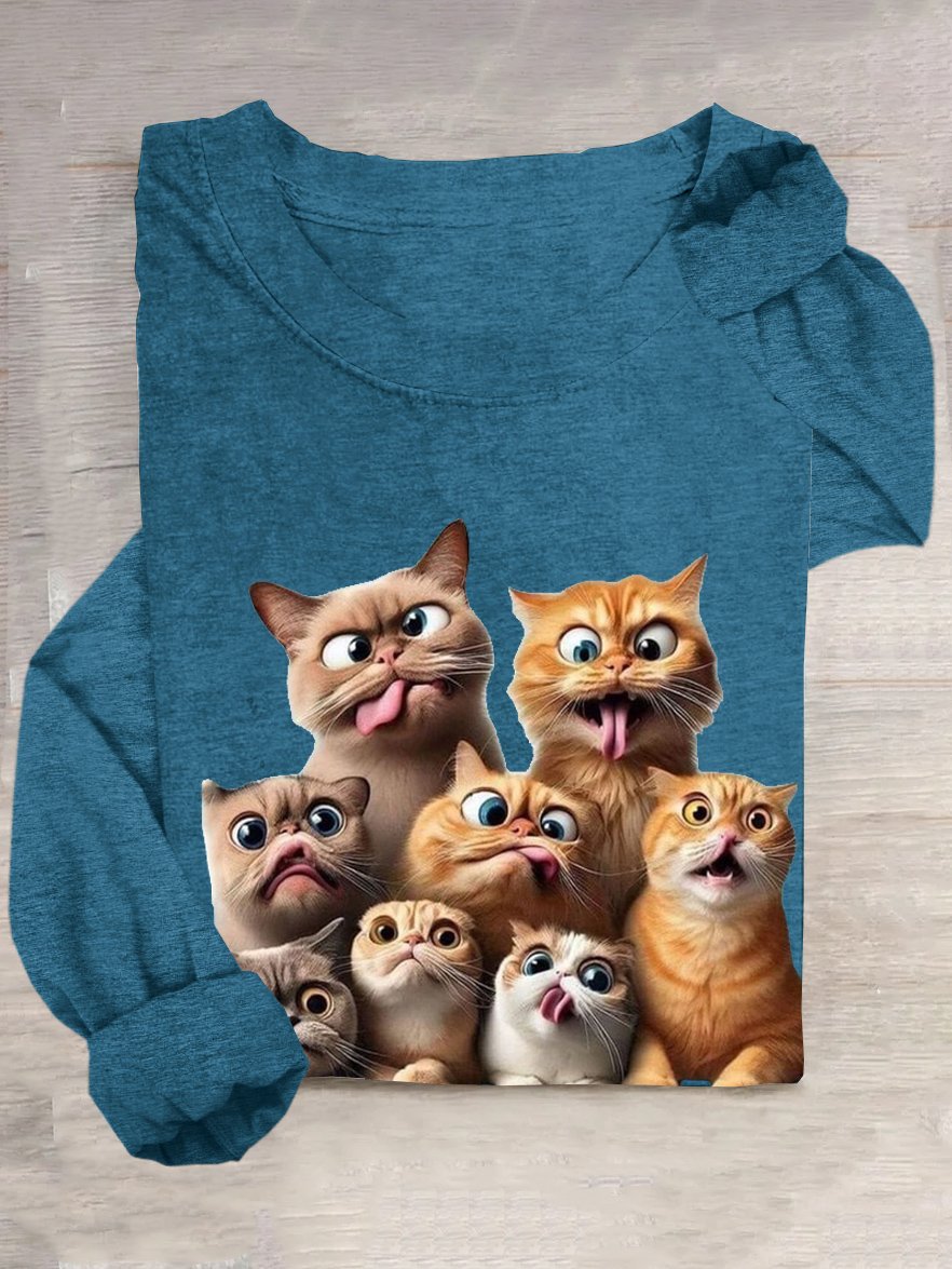 Casual Loose Cat T-Shirt