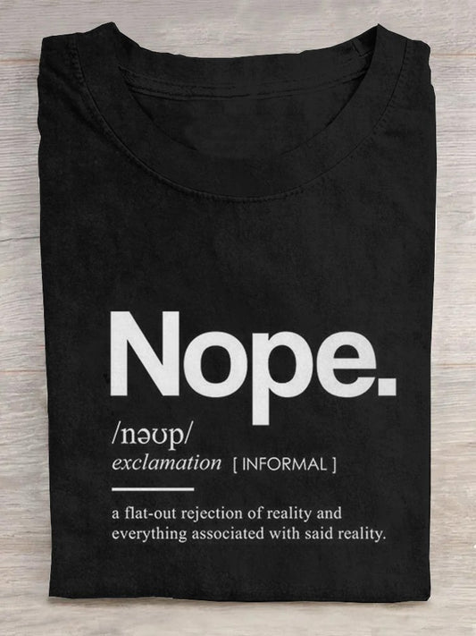 NOPE ART PRINT CASUAL T-SHIRT