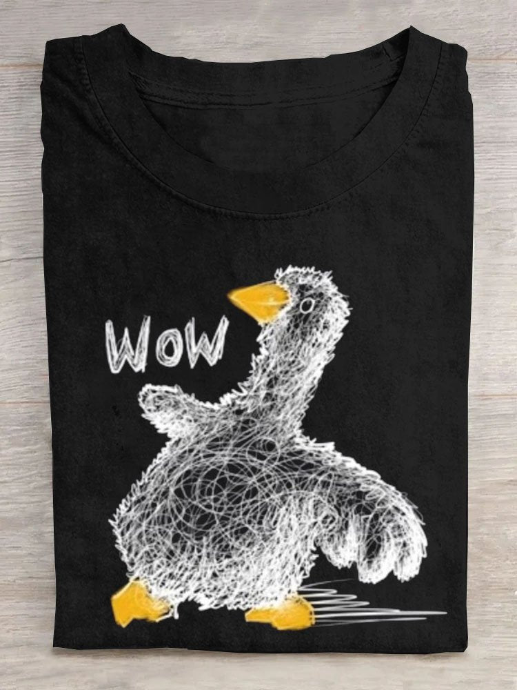 Funny Duck Casual Crew Neck T-Shirt