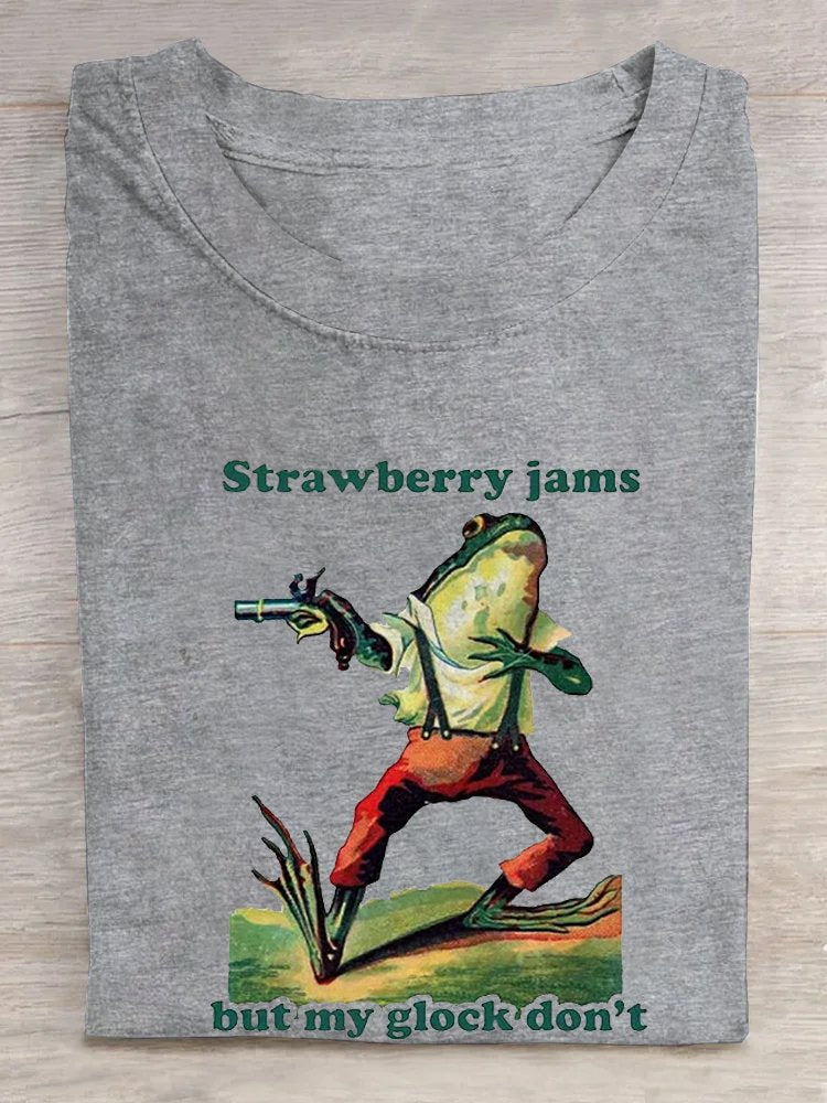 Crew Neck Frog Casual T-Shirt