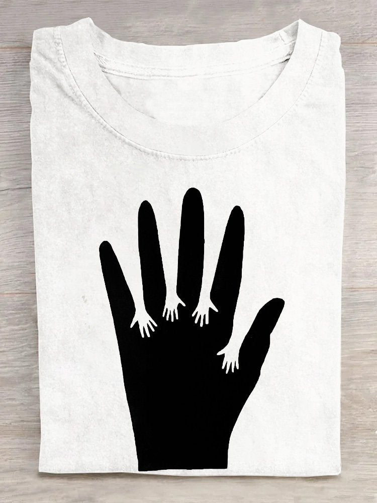 Abstract Hands Casual Crew Neck T-Shirt