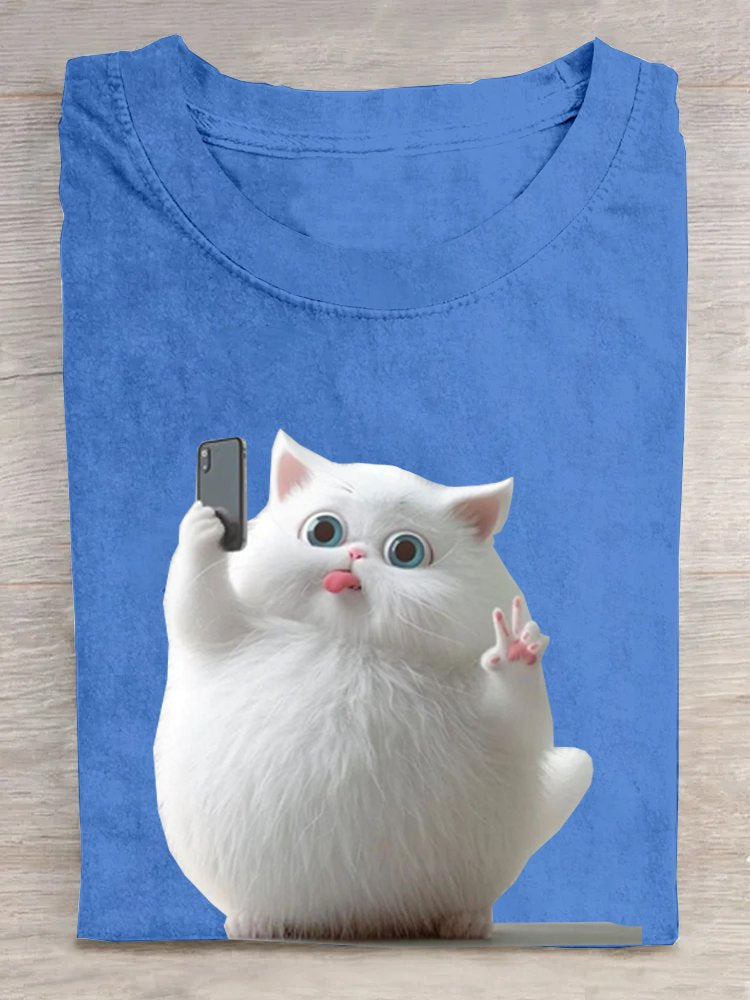 Casual Cat Loose T-Shirt