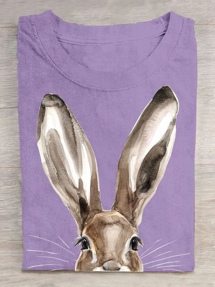 Rabbit Loose Casual Crew Neck T-Shirt