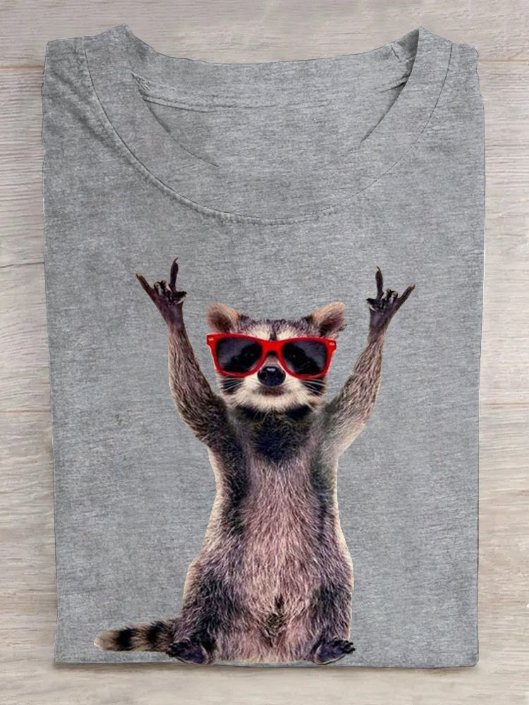 Mouse Cotton Casual Crew Neck T-Shirt