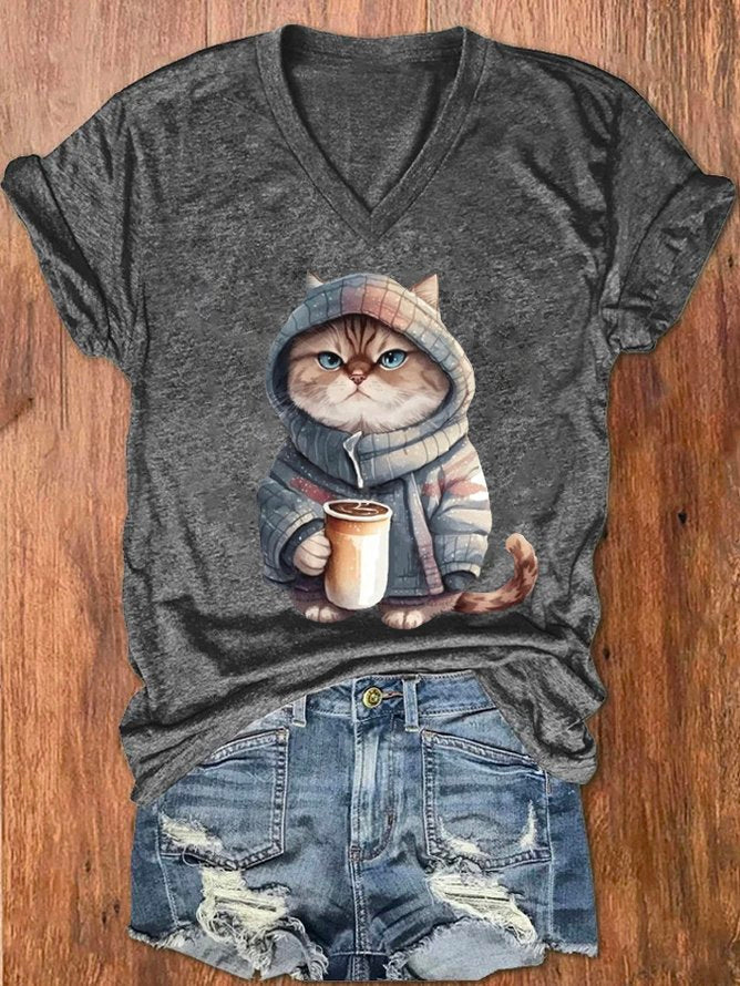 Casual Loose Cat T-Shirt