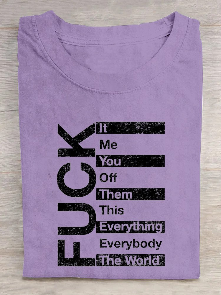 FUCK THE WORLD ART PRINT CASUAL T-Shirt