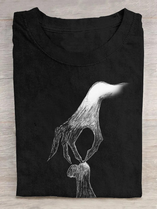 Halloween Abstract Cotton Casual T-Shirt