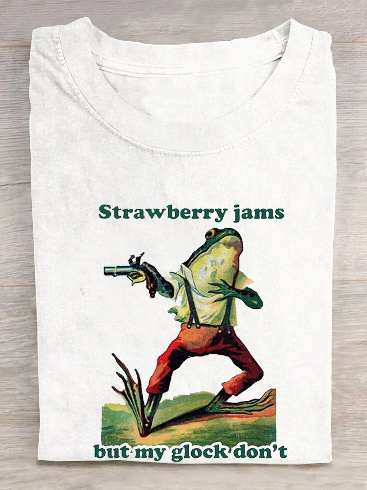 Crew Neck Frog Casual T-Shirt