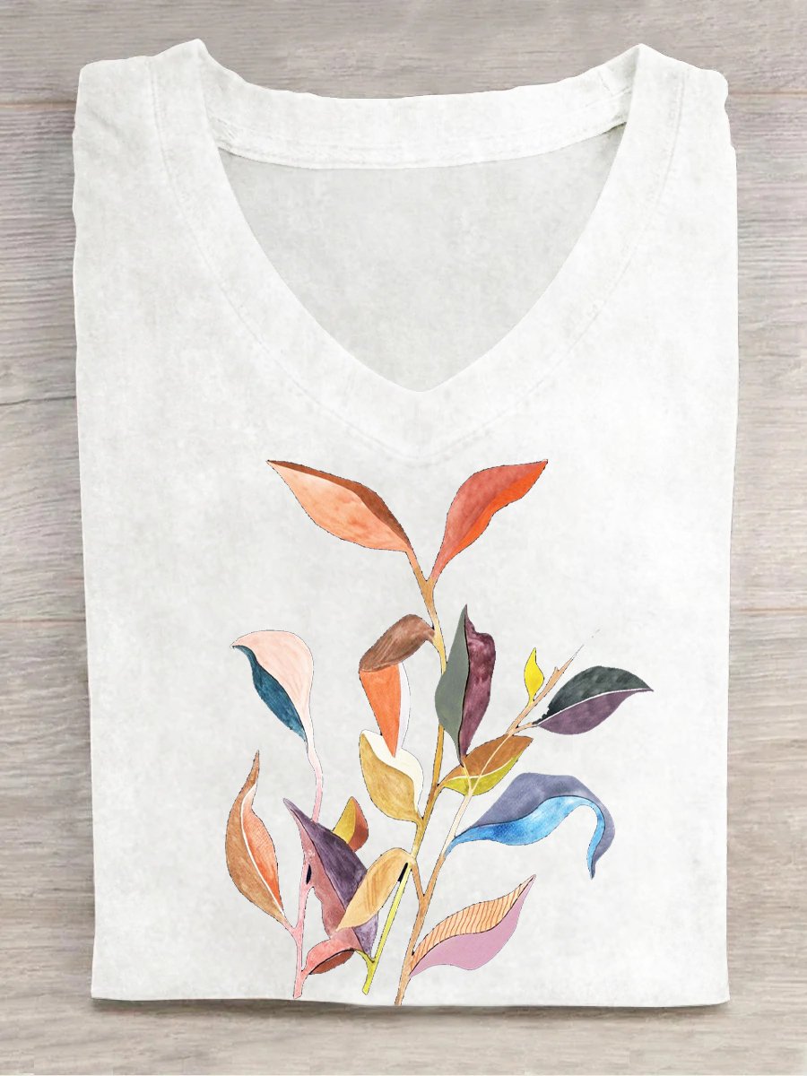 Casual Loose Leaf T-Shirt