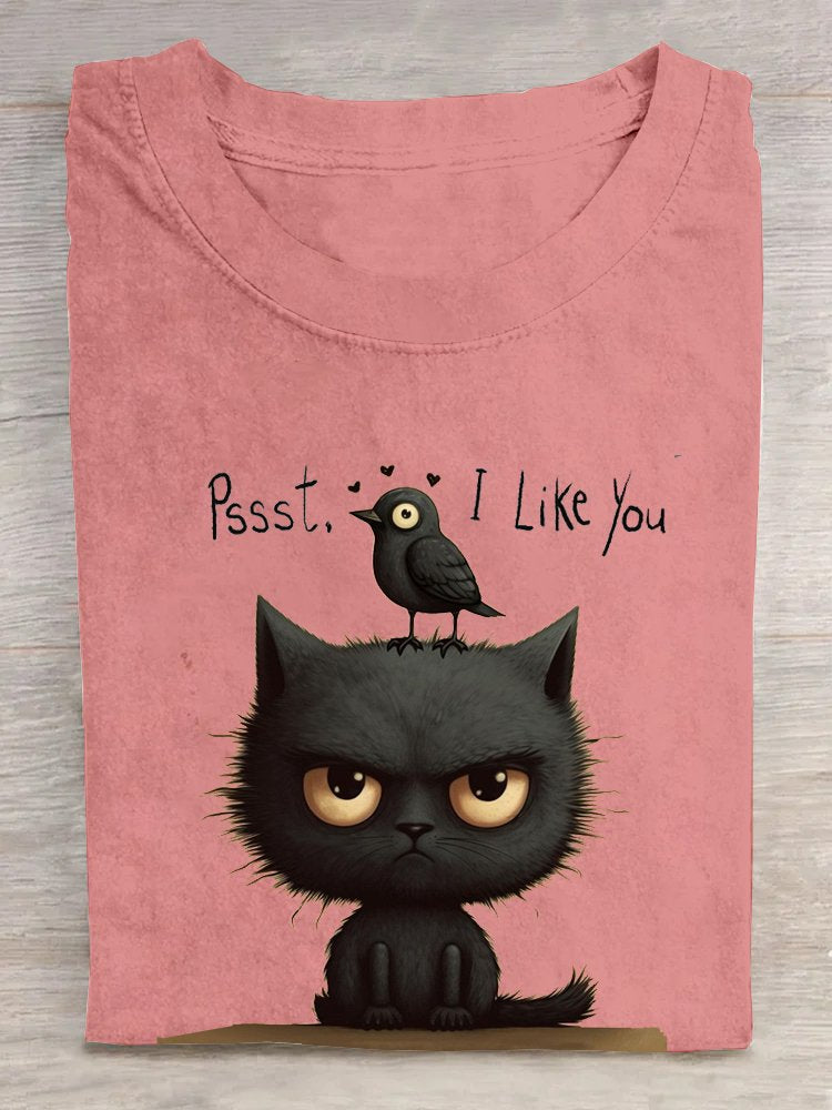 Cotton Loose Cat Casual T-Shirt