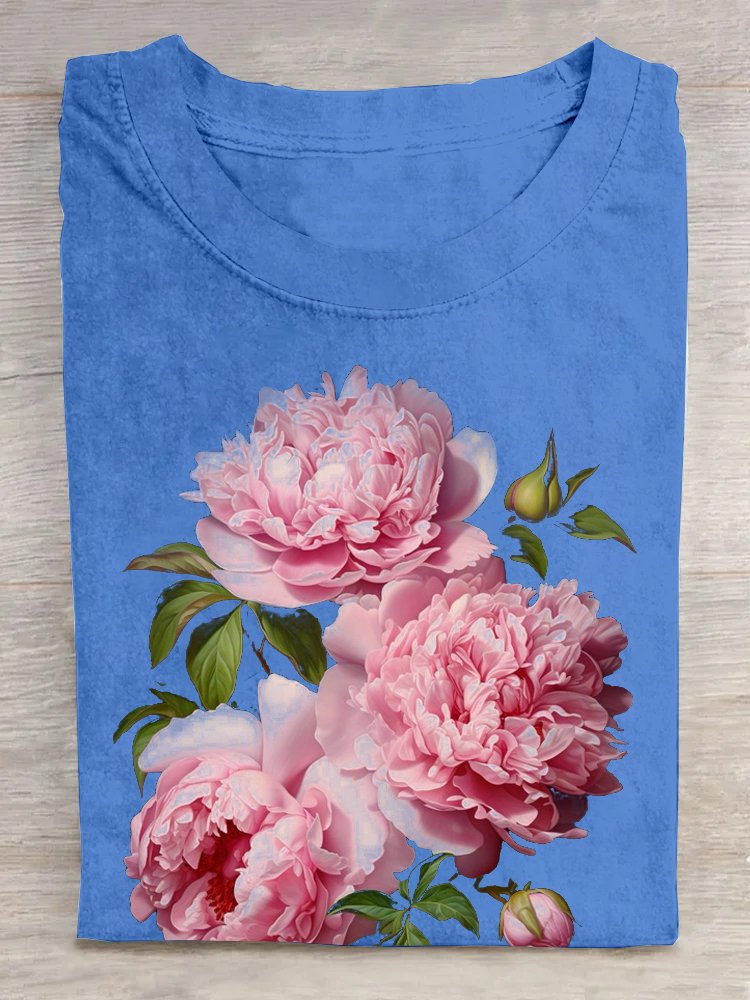 Floral Casual Crew Neck T-Shirt