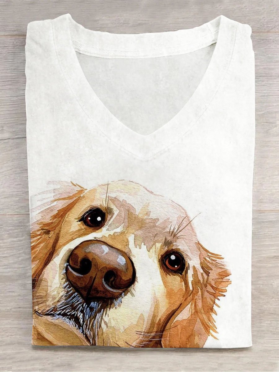 Dog Printed Casual T-Shirt