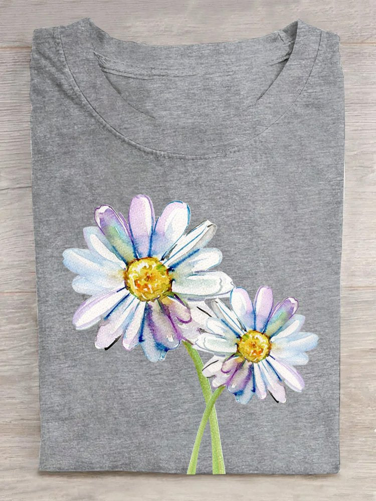 Casual Cotton Floral T-Shirt