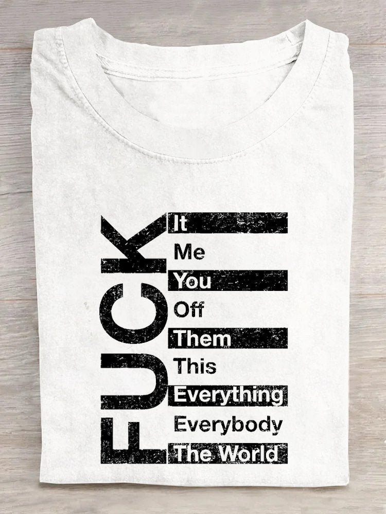 FUCK THE WORLD ART PRINT CASUAL T-Shirt