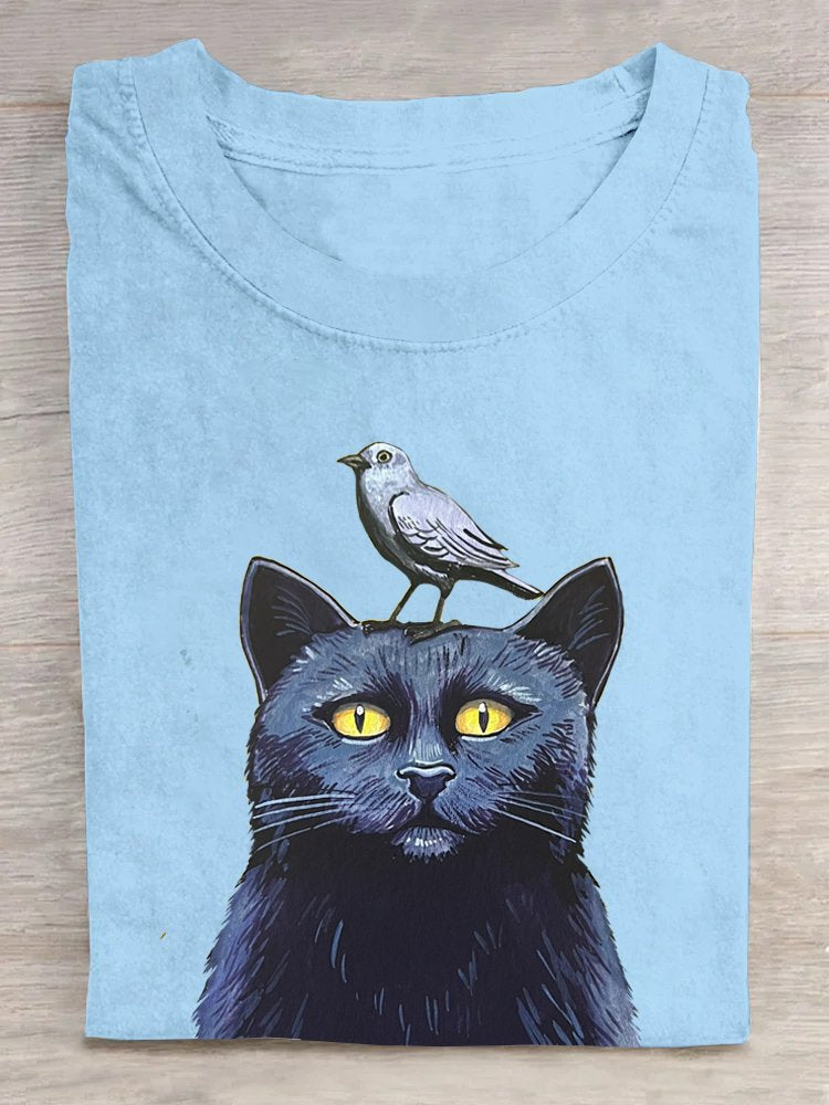 Cotton Cat Loose Casual T-Shirt