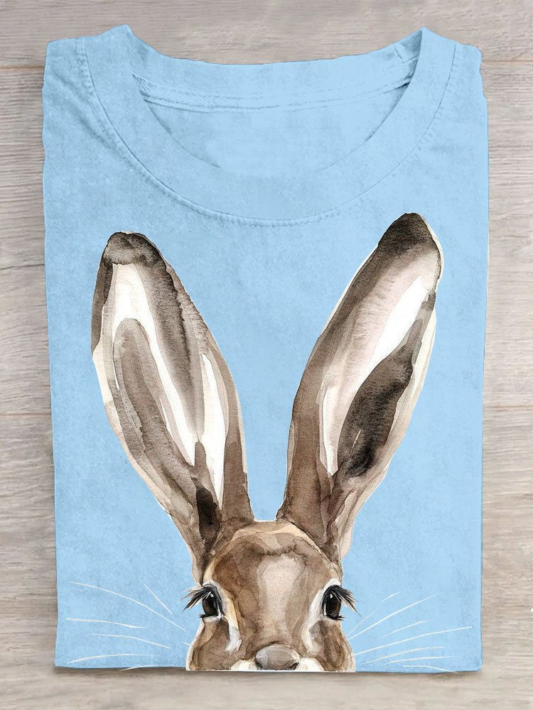 Rabbit Loose Casual Crew Neck T-Shirt